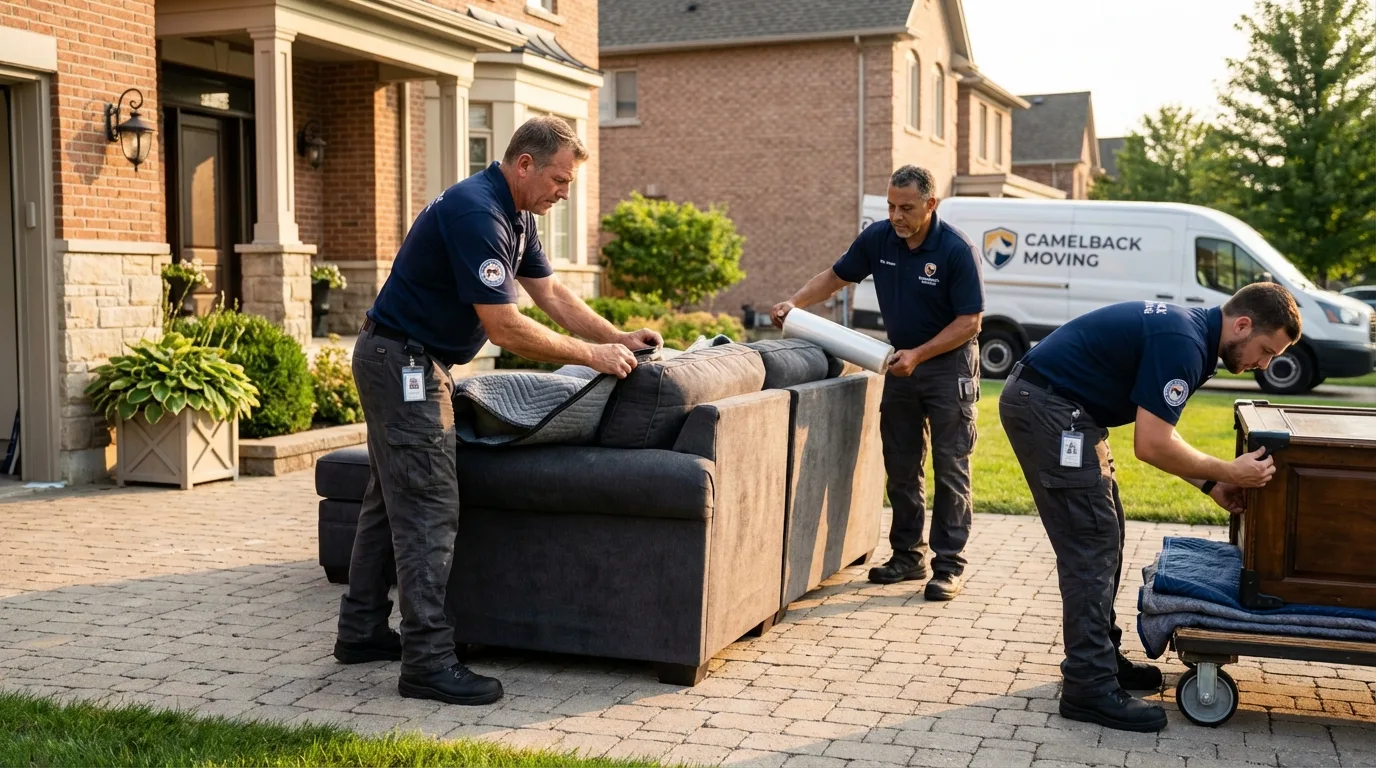 Large estate moving crew wrapping furniture in Oak Grove, KY