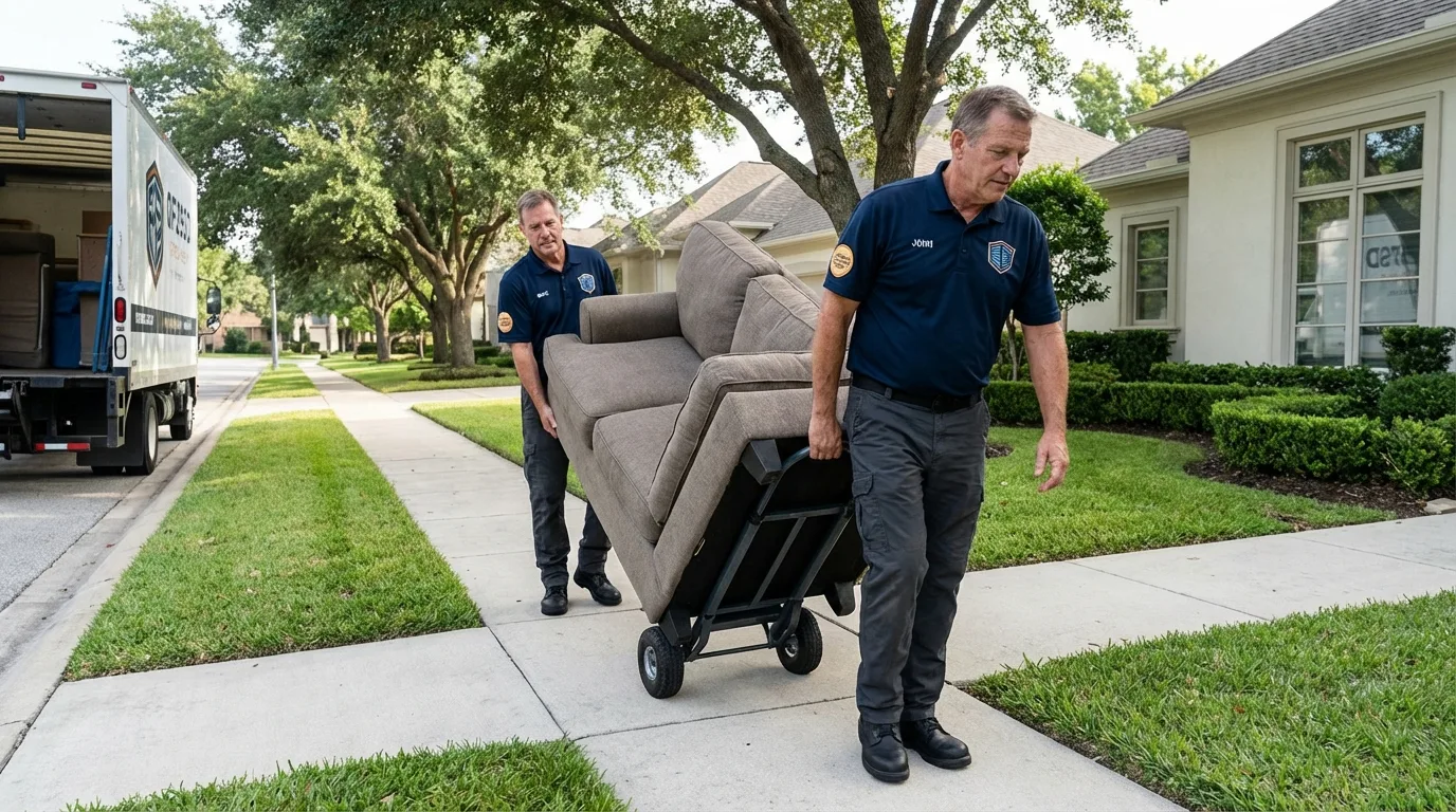 Local residential moving crew loading furniture in Oak Grove, KY