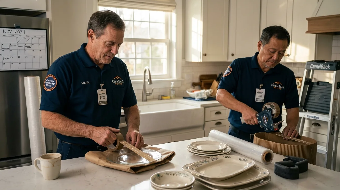 Professional crew packing kitchen dishware in Oak Grove, KY
